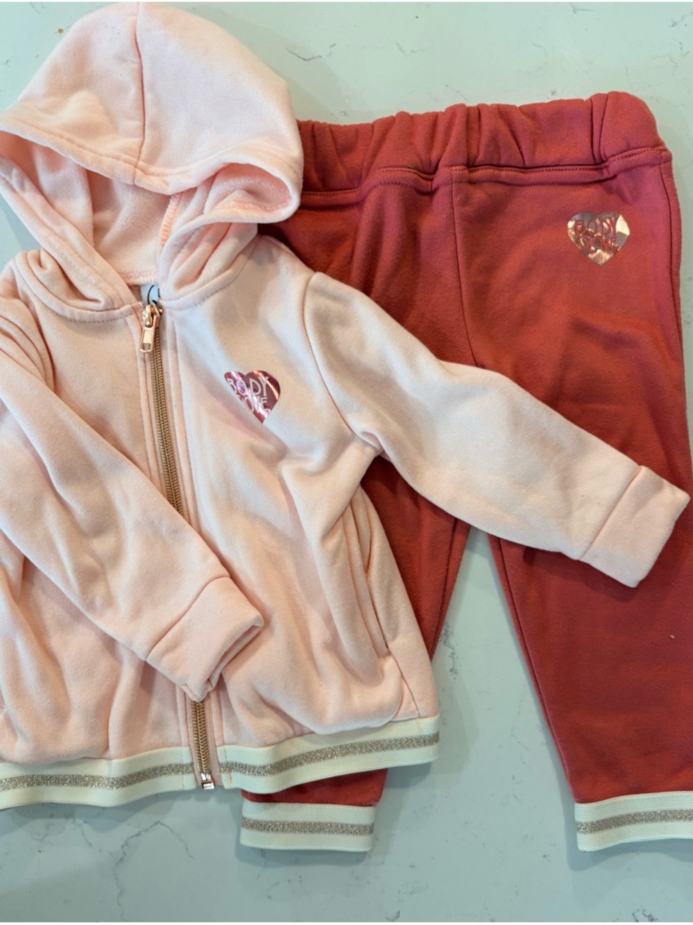 Body Glove Baby Girl Fleece Hoodie & Joggers Set 12M